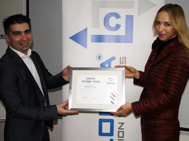 Циклопеа – добитник сертификата Послодавац Партнер за 2014.