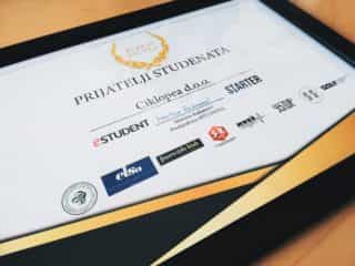 Plaketa Zlatni indeks - Ciklopea Wins "Student Friend" Award 2018