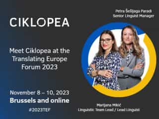 Meet Ciklopea at the Translating Europe Forum 2023